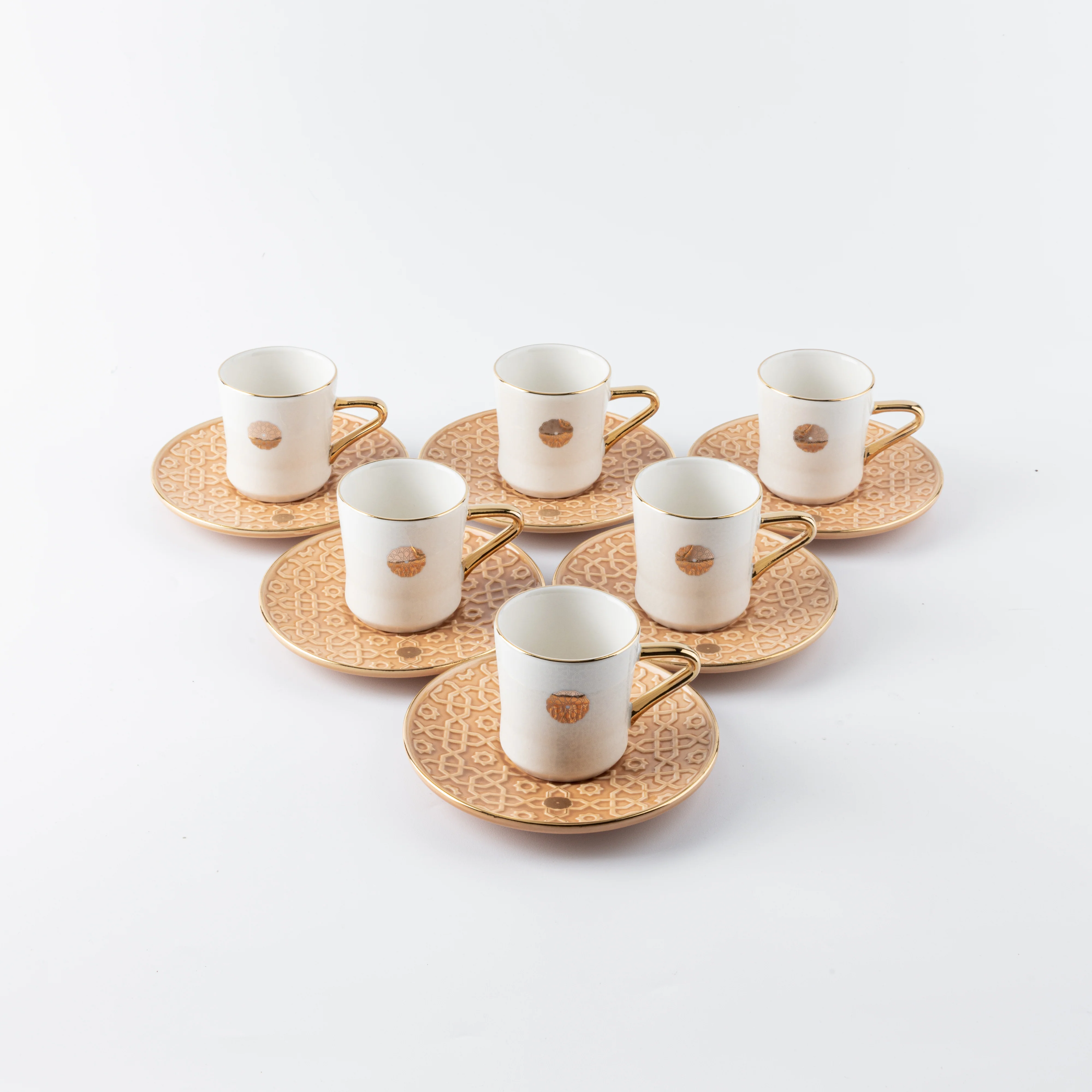 Rosette - Turkish Coffee Set - Orange & Gold - Image 3