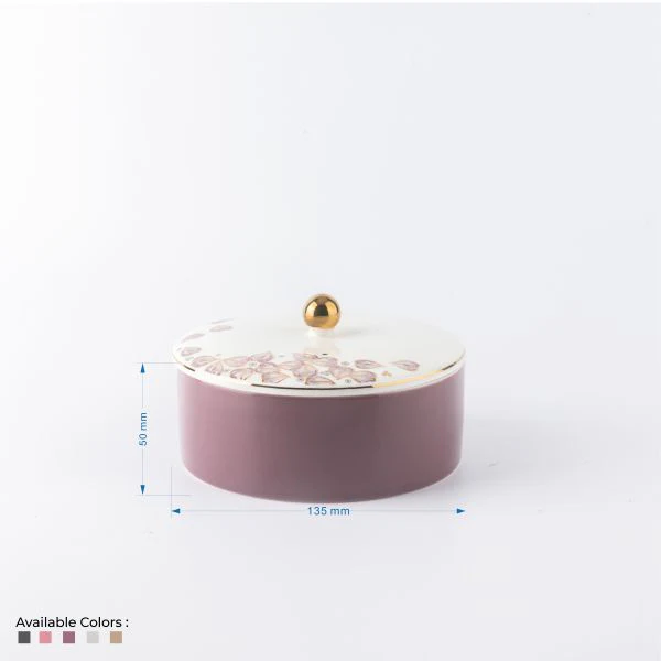 Stylish Lilac - Decorative Small Canister/Server - Pink & Gold - Image 5