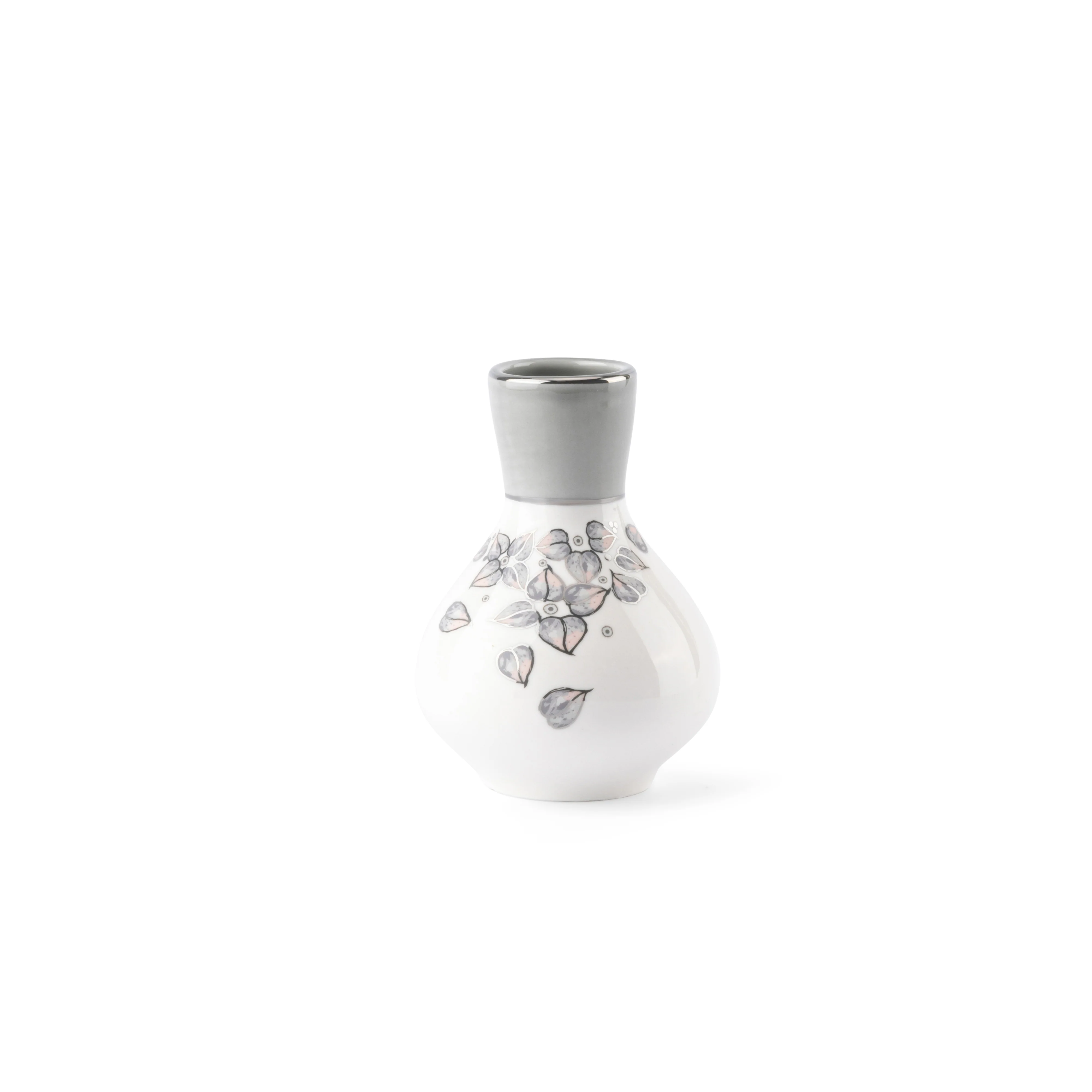 Stylish Lilac - Small Decorative Vase - Grey & Silver - Image 3