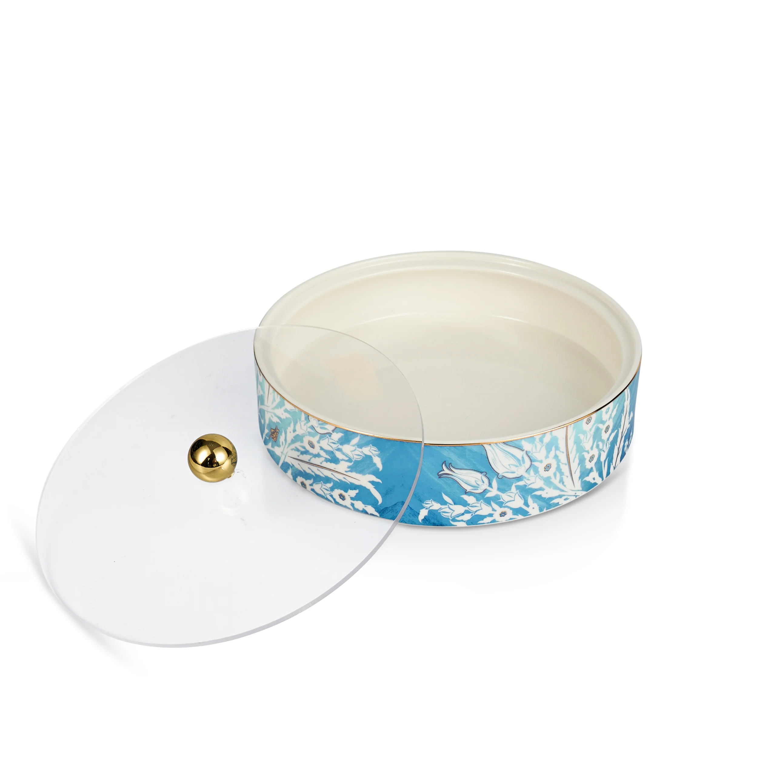 Tolipa - Medium Decorative Canister - Blue & Gold - Image 3