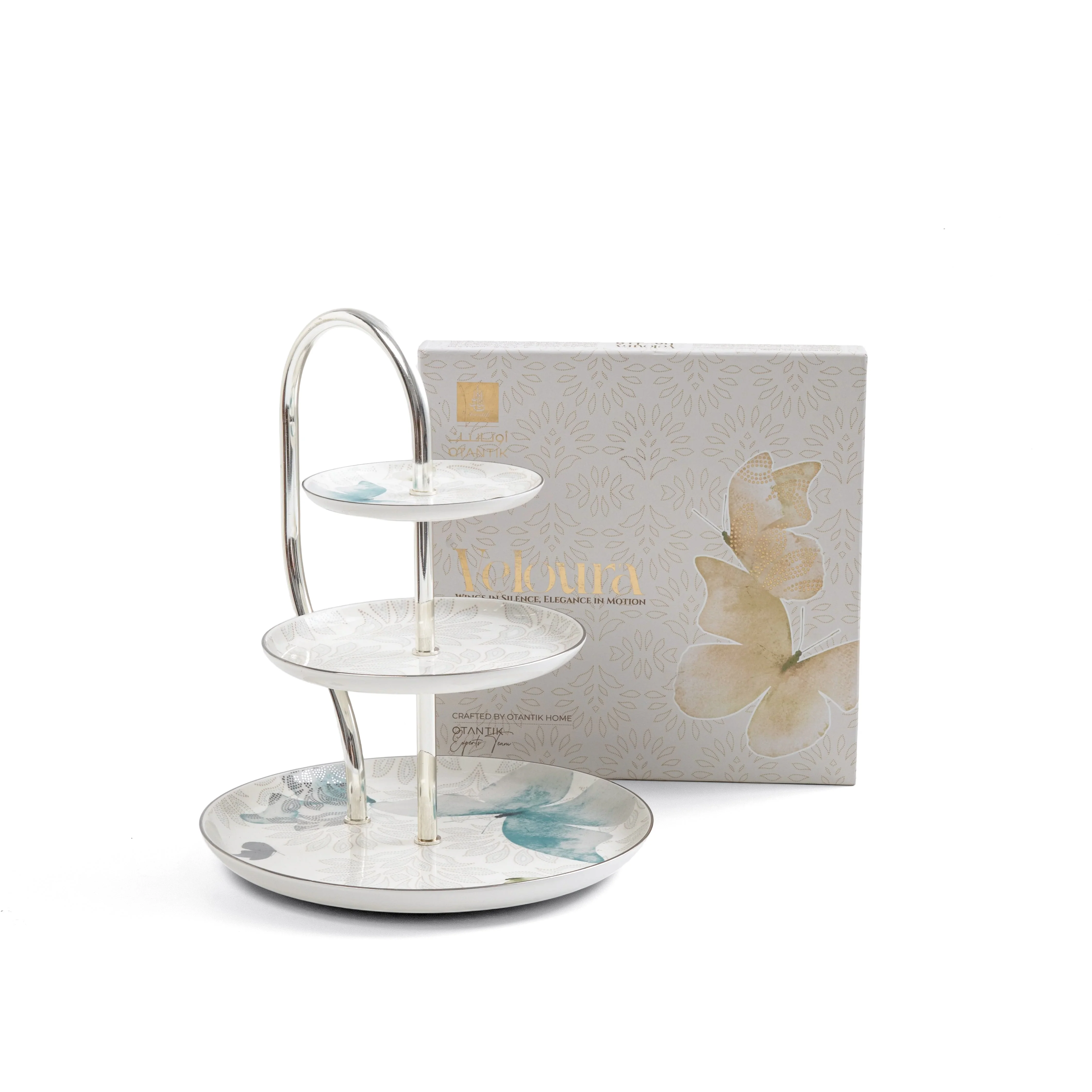 Veloura - 3 Tier Plate - Blue & Silver - Image 4